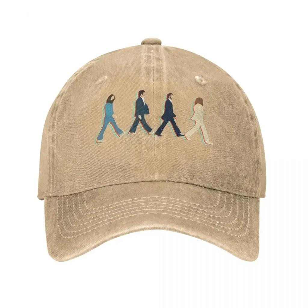 Lässige Road Music Die Beatle Baseballkappen Unisex Stil Used-Look Denim Kopfbedeckung Outdoor Reisen Verstellbare Passform Hüte Kappe