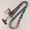 Adjustable Phone Lanyard Strap Crossbody Neck Strap Detachable Mobile Phone Holder with Patterned Fabric and Metal Hooks for Everyday Use