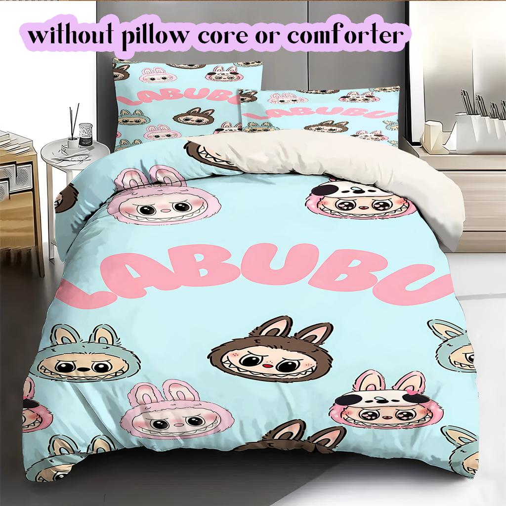 Cartoon characters Pattern Bedding Quilt Set Quilt Cover Pillowcase Home Decoration Birthday Gift (1 * duvet cover + 2 * pillowcase, without core)