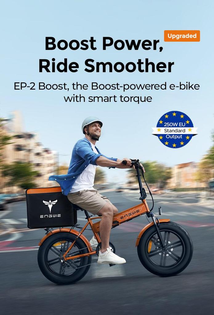 ENGWE EP-2 BOOST Electric Bike 48V 13Ah Battery, 250W Motor, 20*4.0 Inch Tires, 120KM Range, 55Nm Torque E-Bike