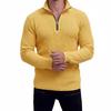 Herren Casual Hemd mit Viertelreißverschluss Langarm Top
