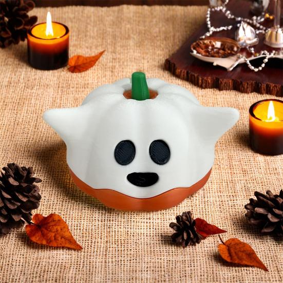 Halloweenská soška ducha dýně 3D tištěná kreslená figurka dýňového elfa socha domácí kancelář stolní dekorace ozdoba