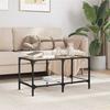 VidaXL Coffee Table with Transparent Glass Top 78.5x40x40cm Steel, Side Table, Living Room Table, Tea Table, End Table 845976