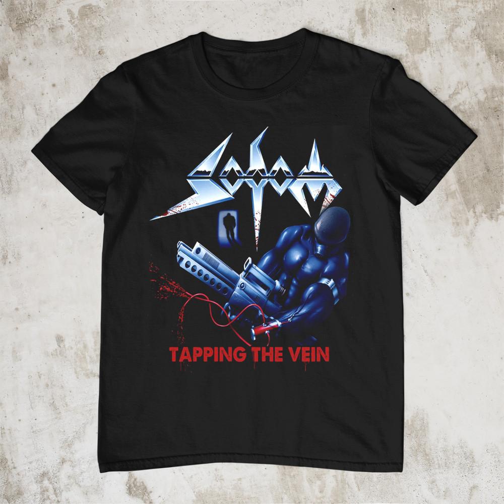 SODOM TAPPING THE VEIN TOUR Black All Size Gift Fan T-Shirt Unisex T-Shirt S