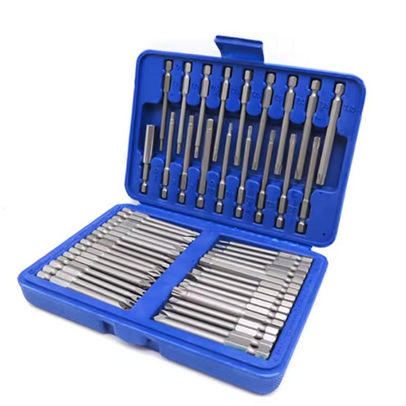 50pcs screwdriver head set, safety screwdriver position Torx Star hexagonal position 50 75mm extralong reach socket group