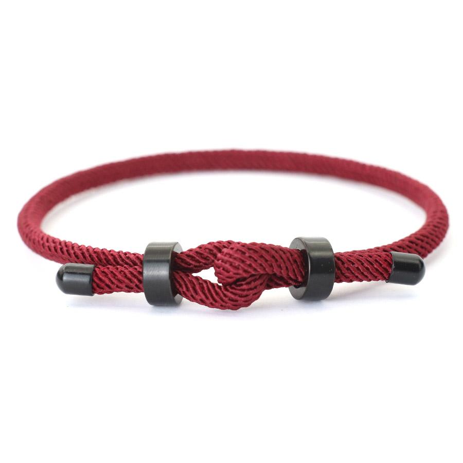 Adjustable Men Lucky Red Rope Bracelet With Grade A 4mm String Stainless Steel Clasp Outdoor Cycling Braclet Gift For Him Joias