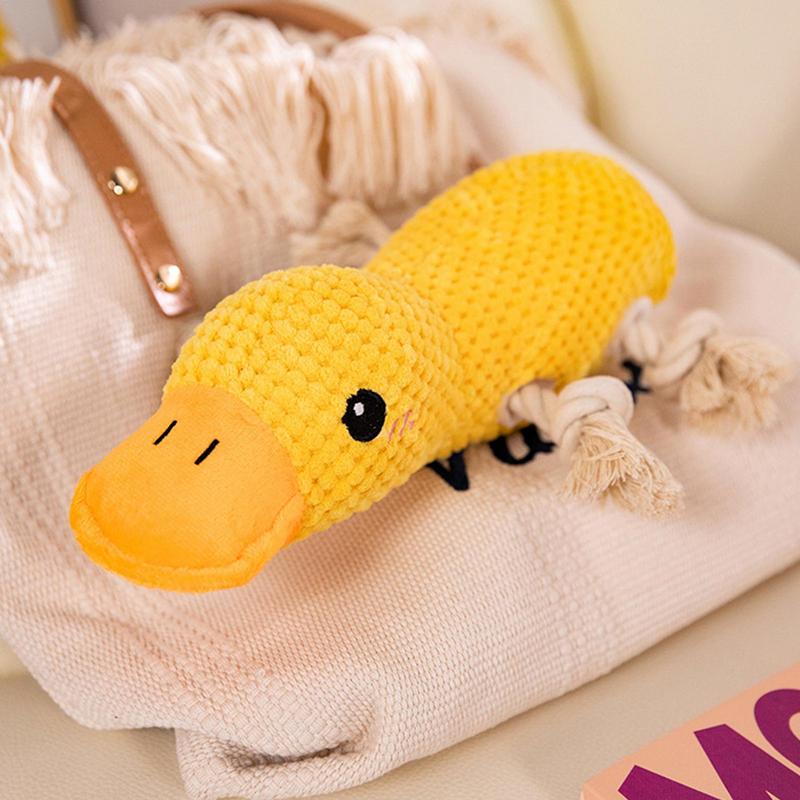 Dog Toys Plush Duck Shape Interactive Game Cute Animal Plush Toys For Travel Indoor Playtime Enrichment Home Boredom Reduction