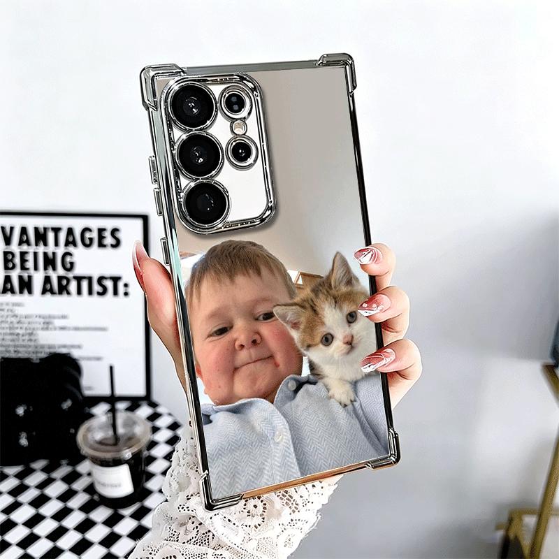 

Funny Babaite Hasbulla Plating Phone Case For Samsung Galaxy S24 S25 FE S26 Edge S23 Ultra S22 S21 Plus S20 Anti-Fall Airabag Co Samsung S25