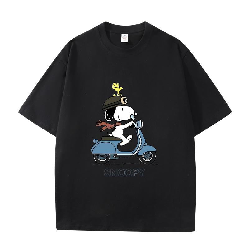 D06-80 MINISO 2026 Summer High-quality Printed Pure Cotton Shoulder Style Men's and Women's Round Neck Short Sleeved Couple T-shirt