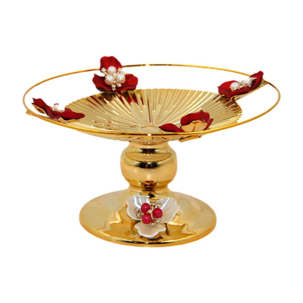 Pedestal Fruit Bowl Multiuse Retro Food Storage Dish Dessert Display Plate for Household Table Living Room Dinning Room Office