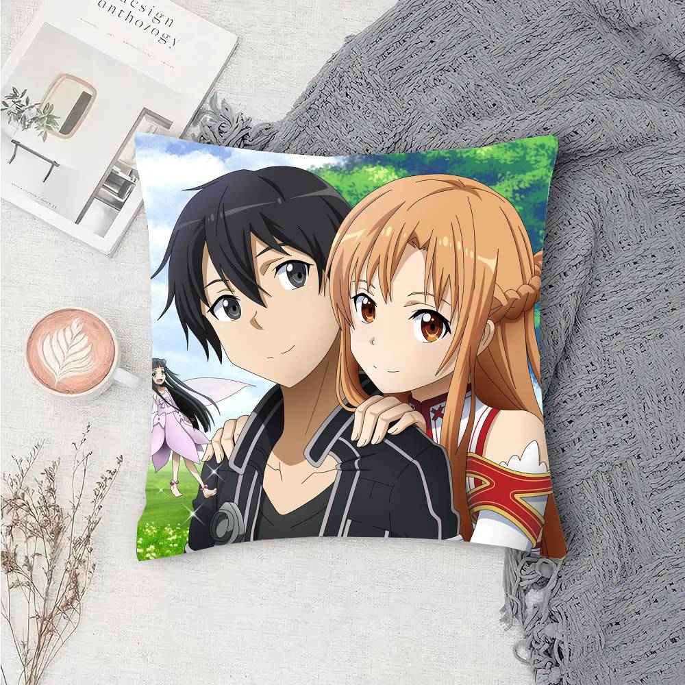 S-Sword Art O-Online Anime Pillow Case Sofa Cushion Cover Room Home Decoration