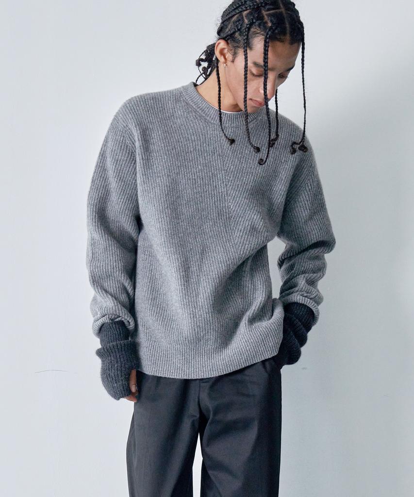PELOTE Asymmetrical Knit Pullover (Grey)