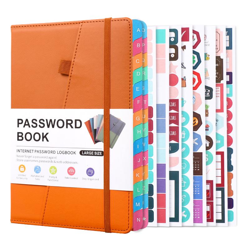 A5 Password-Protected Notebook for Website & Contact Management