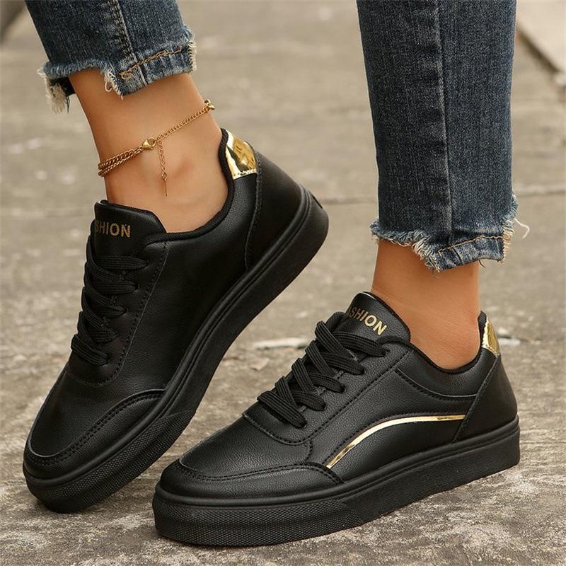 

New shoes 22 autumn sports flat-bottomed casual thick-soled heightening board shoes 43 чорний