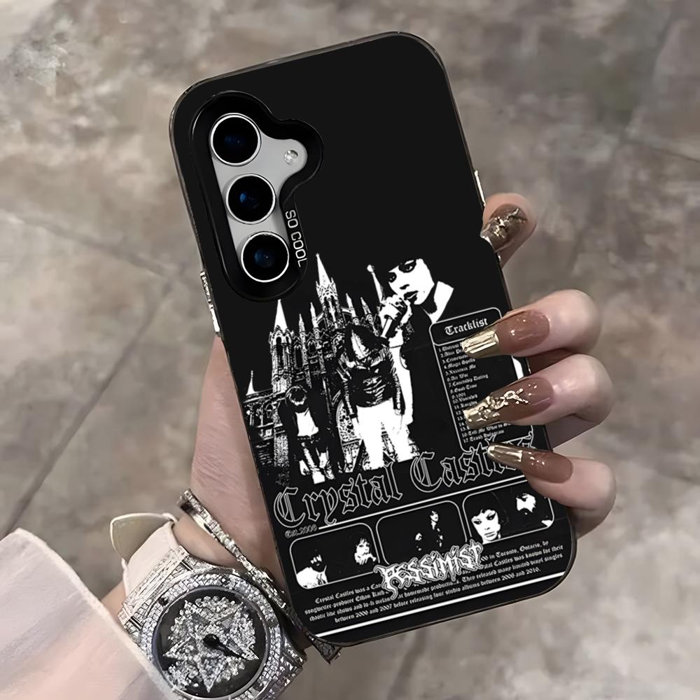 Band C-Crystal Castles Phone Case For Samsung S25 Ultra S23 S22 S21 S20 Ultra Plus S24 Fe A54 A55 Color Silver Cover