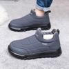 Bottes de neige avec polaire, Chaussures en coton chaudes et décontractées, Chaussures confortables et antidérapantes sur un pied