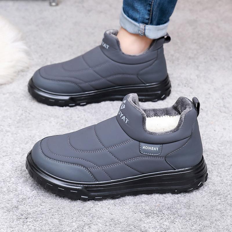 Bottes de neige avec polaire, Chaussures en coton chaudes et décontractées, Chaussures confortables et antidérapantes sur un pied