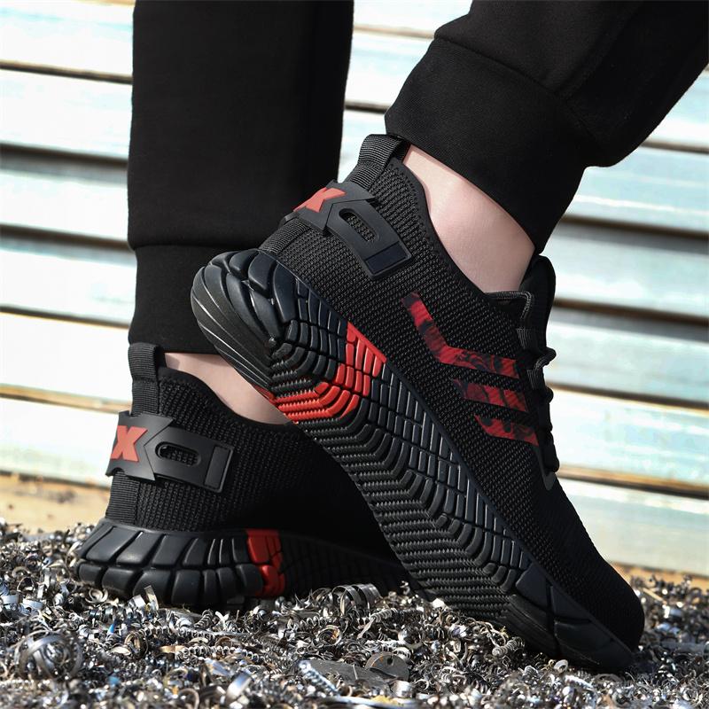Fashion Breathable Men Safety Shoes With Steel Toe Cap Working Boots Indestructible Shoes Male Puncture-Proof Casual Work Sneakers