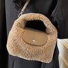 Autumn and winter popular portable fluffy bag women 2025 new fluffy commuter shoulder bag fashion shoulder messenger bag