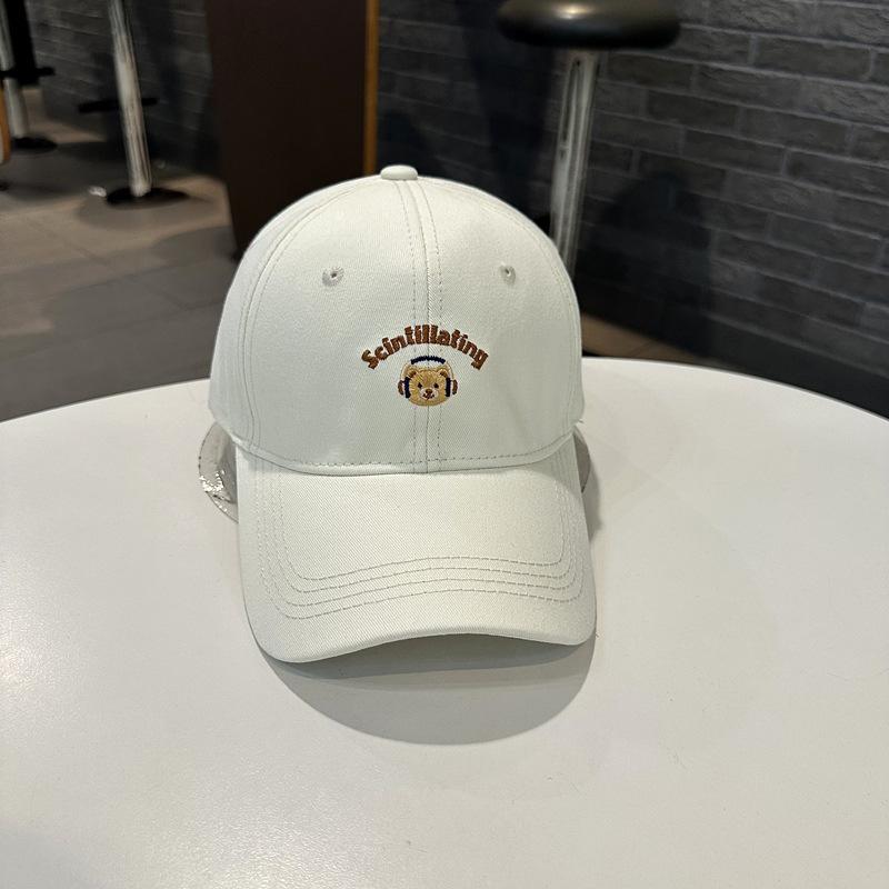 

Cute kitten embroidered beige baseball cap women s wide brim shows the face small cap big head circumference soft top versatile hat Adjustable