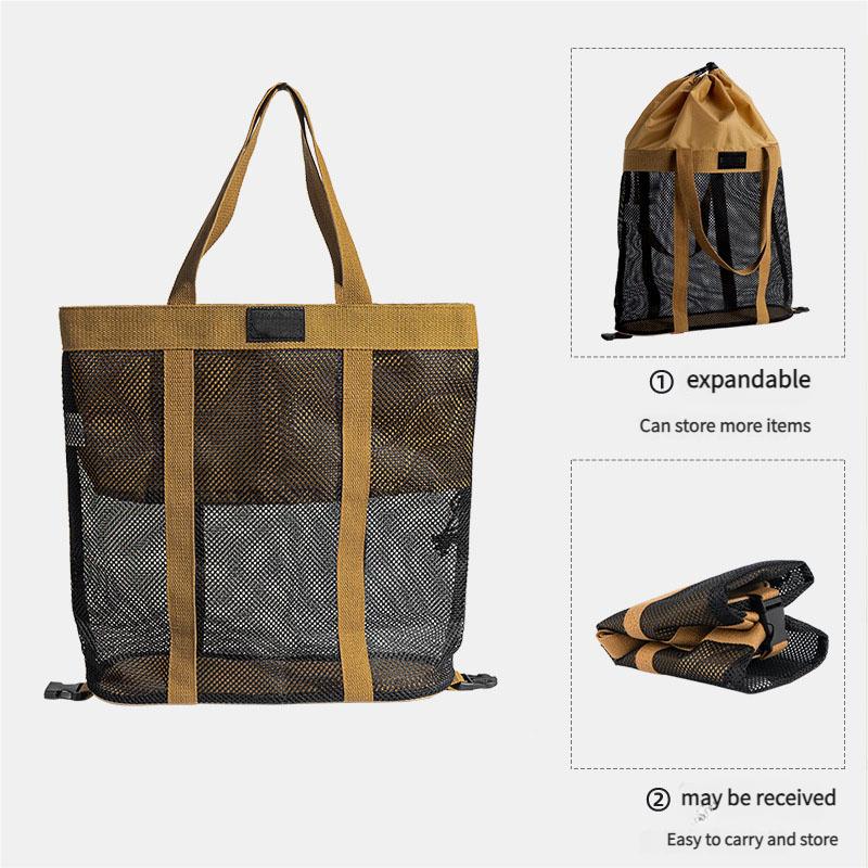 Foldable Storage Bag Heavy Duty Camping Tote Water Resistant Oxford Fabric Portable Organizer Carry Handle Travel Accessory