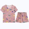 Sweet and Cute Milk Silk Pajamas Women's Summer Thin Short-sleeved Shorts Casual Girl Raw Loungewear
