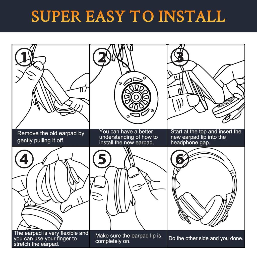 SOULWIT Replacement Ear Pads and Ear Cushions for Sennheiser Momentum and HD1 Ear Black On-Ear 1, On-Ear 2, On-Ear Headphones, Nano-Material Cups,