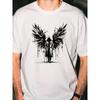 Design Graphic Prints Illustrations In Contemporary Style. Unique Print Casual Breathable White T-Shirt, Regular Fit, Classic Round Neck