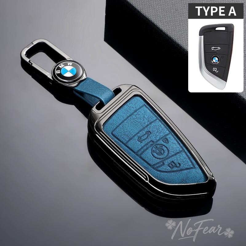 BBKU7 Leather Car Key Case Protective Shell for BMW X1 X3 X5 X6 X7 1 3 5 6 7 Series G20 G30 G11 F15 F16 G01 G02 F48 Car stickers