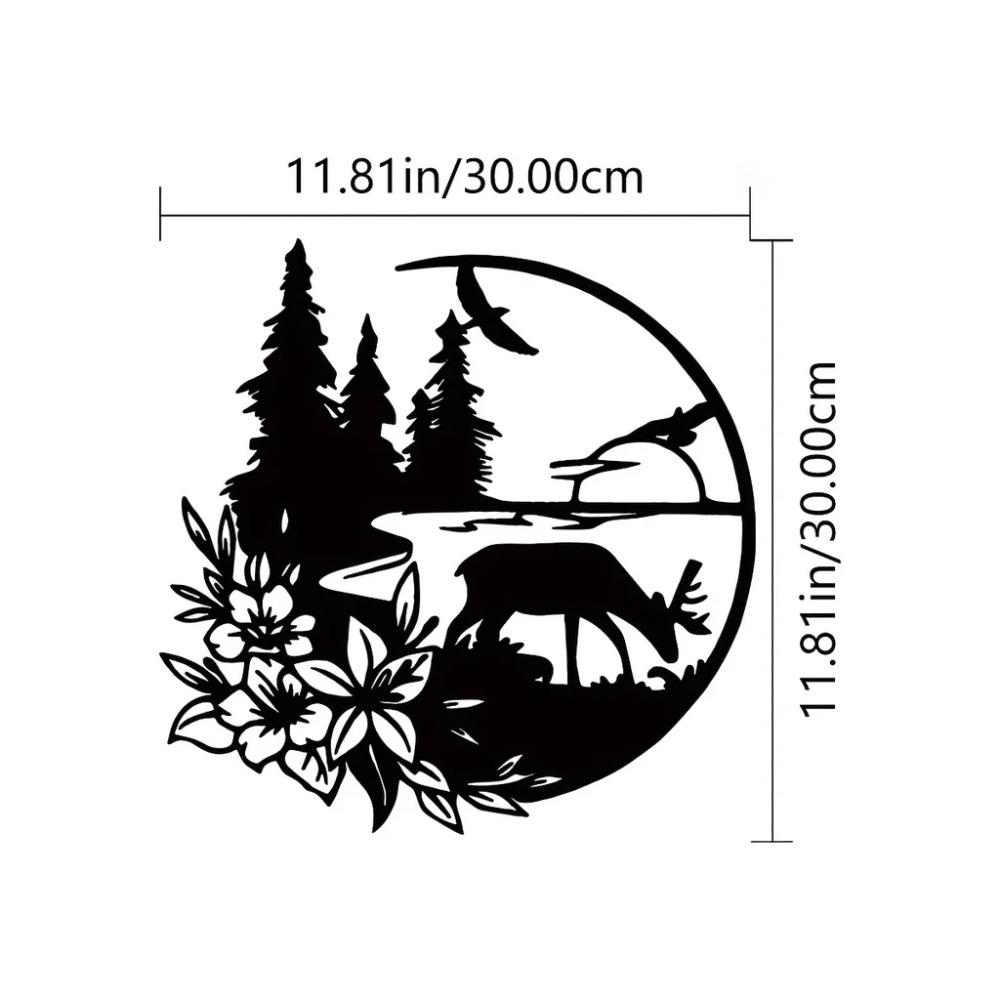 1pc Black Deer Wall Decoration - Modern Sticker Mural for Bedroom, Enhancing Room Decor with Style