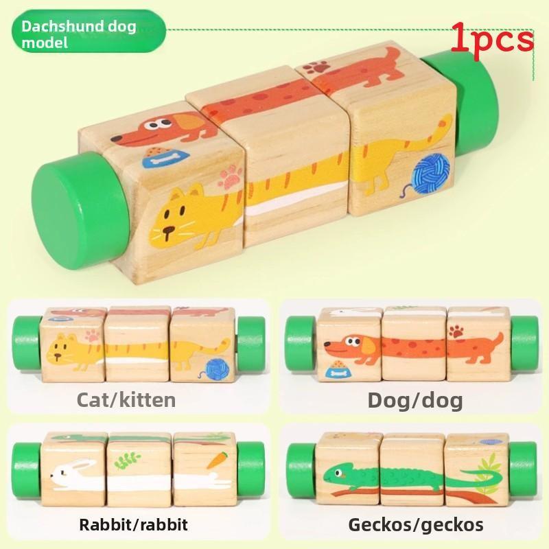 Toddler 3d Wooden Rotating Puzzle Toy For Cognitive Growth And Dexterity Hand