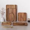 Natural Acacia Wood Tray Coffee Tray Rectangular Plate Fruit Snacks Food Storage Trays Dessert Candy Tray Gongfu Tea Tray
