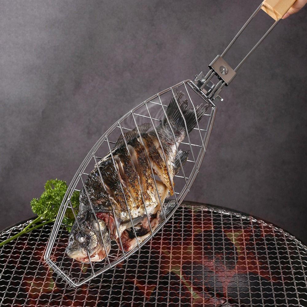 Flexible Roasting Grilling Household Fish Grill Basket Detachable BBQ Grill Rack Grilling Tool
