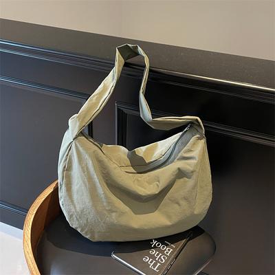 Canvas-Tasche Damen Knödeltasche Einfarbig Schultertasche Große Kapazität Umhängetasche