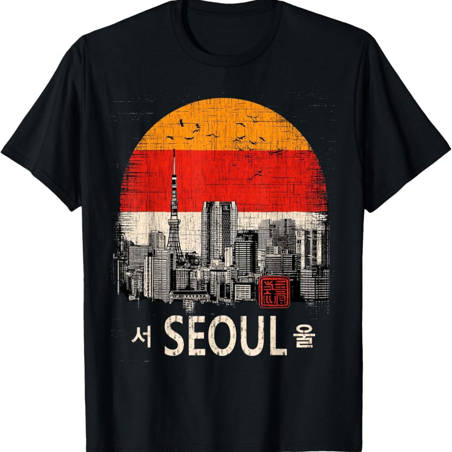 KOREAN Cyberpunk SEOUL Streetwear KPOP Aesthetic T-Shirt(5) S чёрный