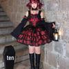 In-Stock Rose Butler Black & Red Strappy Lolita JSK Dress - Cute Two-Dimensional Sweet & Spicy Cosplay Outfit