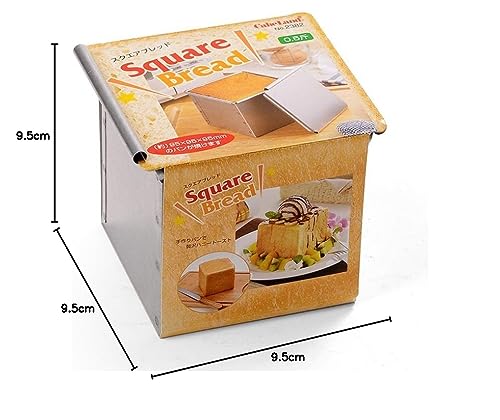 Tiger Crown Bread Mold Silver 95 x 95 x 95 mm Square Bread Mold 0.5 loaf Steel Aluminum Plated Sliding Lid 2382