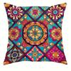 Bohemian Mandala Checkered Pillow Covers Vibrant Pattern Decorative Cushion Covers For Sofa Living Room Outdoor Home Decor