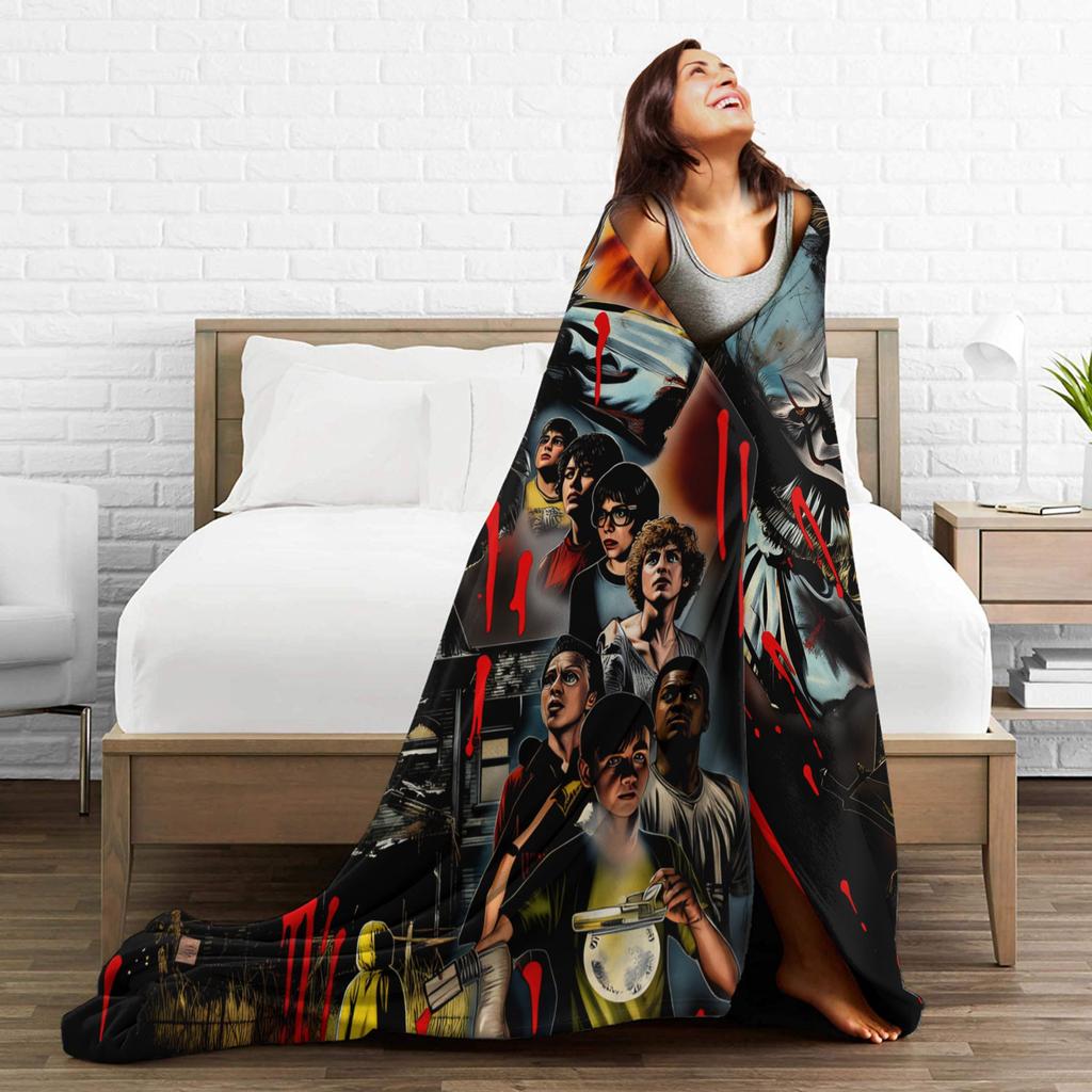 IT Welcome To The Derry Soft Warm Blanket Travel Office Plush Throw Blanket Home Decor Flannel Bedspread Sofa Bed Cover