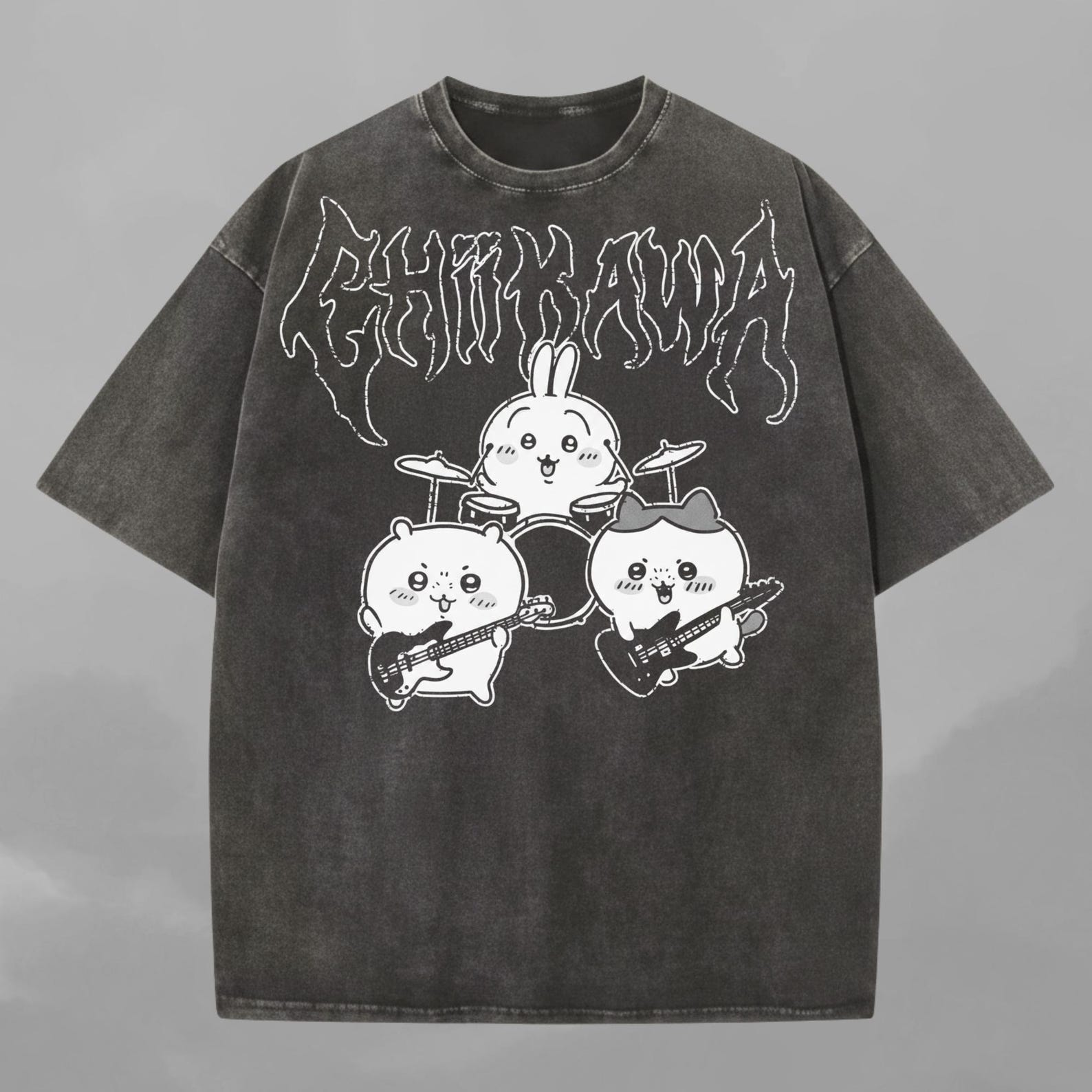 Metal Chiikawa Tee, Comfort Colors Heavy metal chiikawa usagi hachiware L