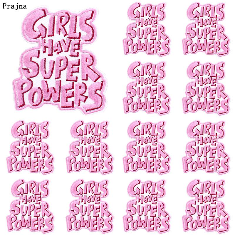Prajna 10PCS Wholesale Letter Flower Patch Iron On Embroidered Patches For Clothing Cartoon Letter Pathes On Clothes Swing DIY