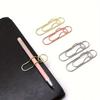 6pcs Multi Functional Pen Hanging Heart-shaped Paper Clip Pen Buckle Notebook Accessories Fixed Seat Pen Clip Colored Paper Clip