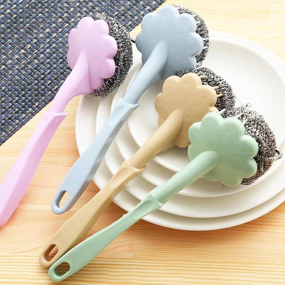 Szczotka kulkowa ze stali nierdzewnej z długim uchwytem Kuchnia Wisząca szczotka do czyszczenia Narzędzie do mycia naczyń