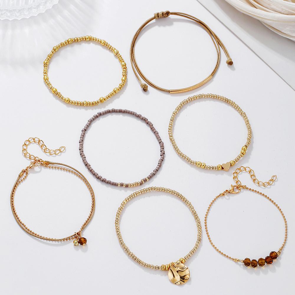 Bohemian Style Beaded Bracelet Set With Glass And Alloy For Women Gift Ideas