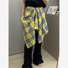 Versatile Retro Plaid Waist Wrap for Street Dance and JK Style
