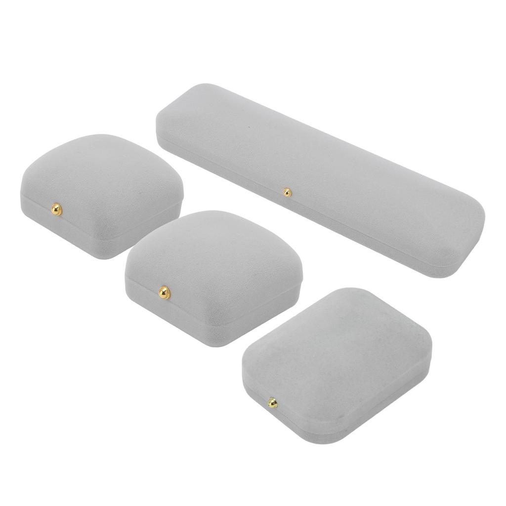 Jewelry Gift Box Cushioning Soft Lining Exquisite Lightweight Portable Small Jewelry Case Light Gray