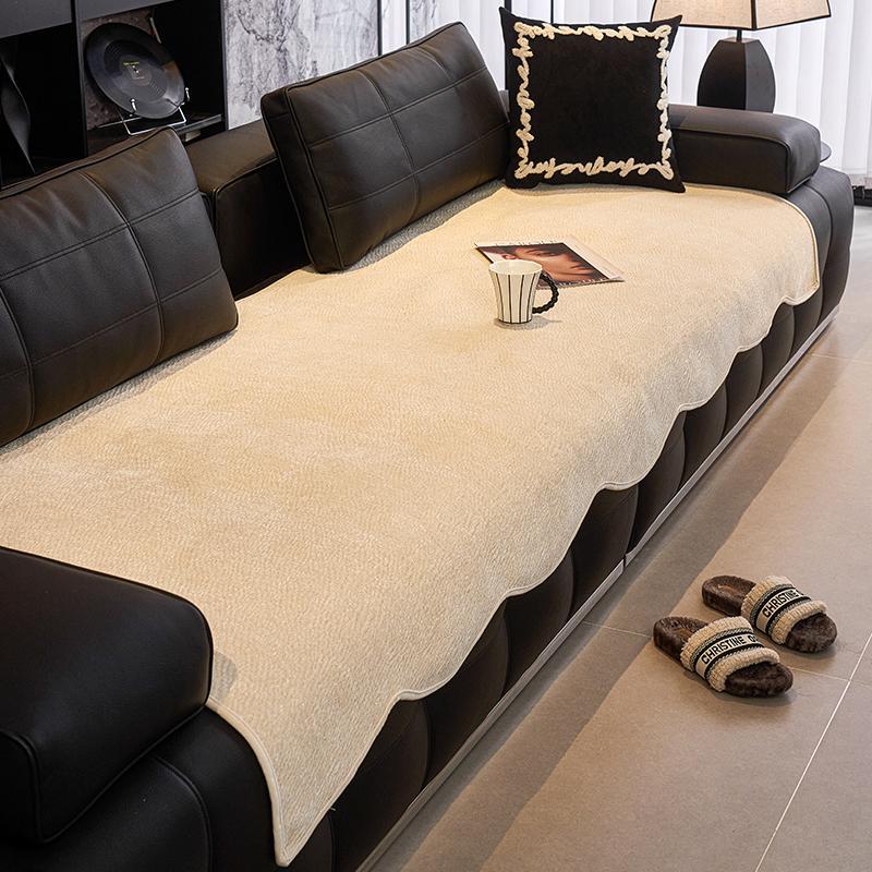 Straight Row Sofa Cushion Universal In All Seasons  New Non-Slip Seat Cushion, One-Piece Leather Special-Shaped Sofa Cover Cover Cloth