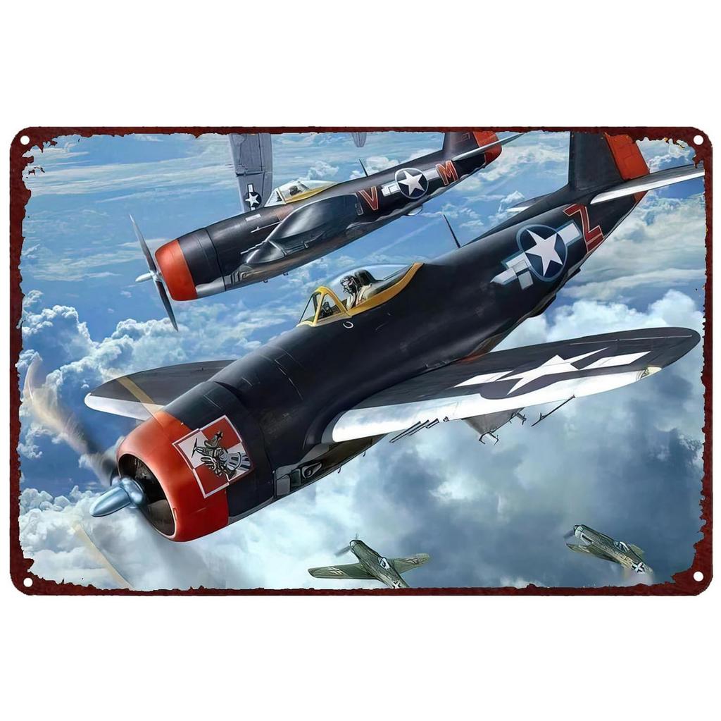 Vintage Fight Plane Metal Tin Signs Plaque Plate Retro Wall Art Posters for Man Cave Bar Pub Clubs Cafe Iron Painting Decoration
