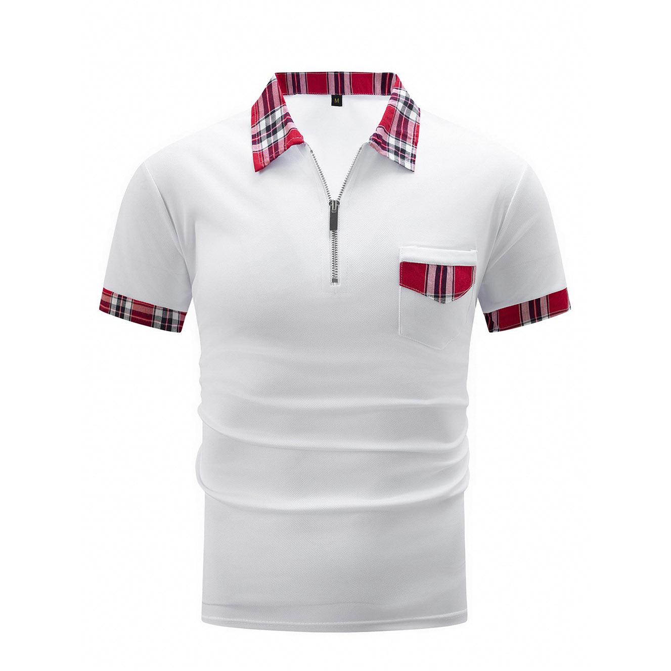 Летняя клетчатая рубашка поло больших размеров — фото 10