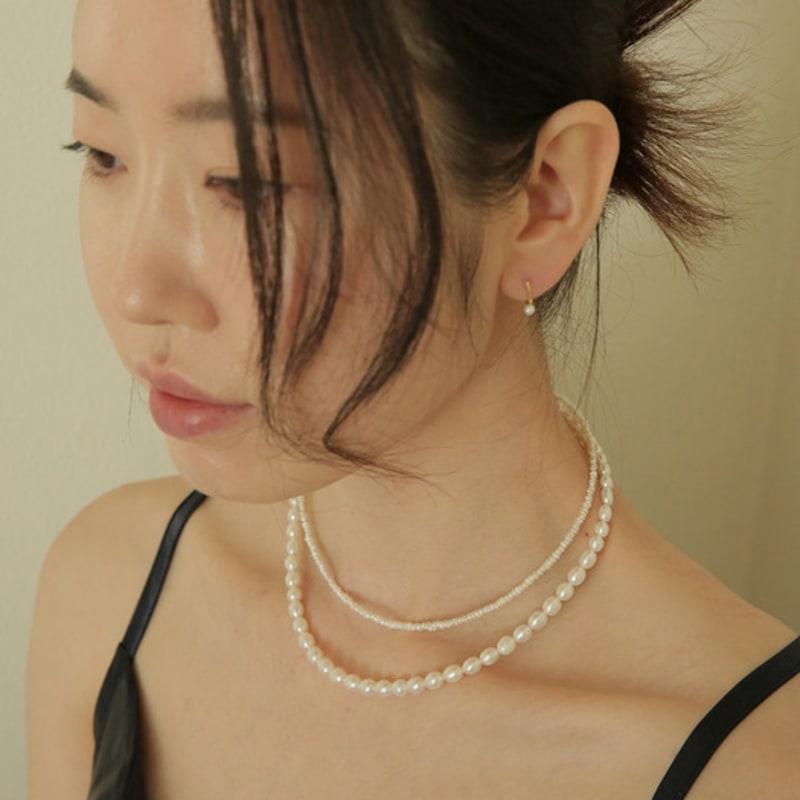 Modernlike 14k GF Silver Oval Freshwater Pearl Necklace 5mm